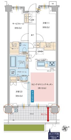 ガーラ・レジデンス府中武蔵野台デュアル 間取り Ct TYPE