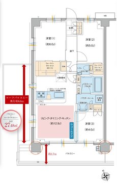 ガーラ・レジデンス府中武蔵野台デュアル 間取り J TYPE