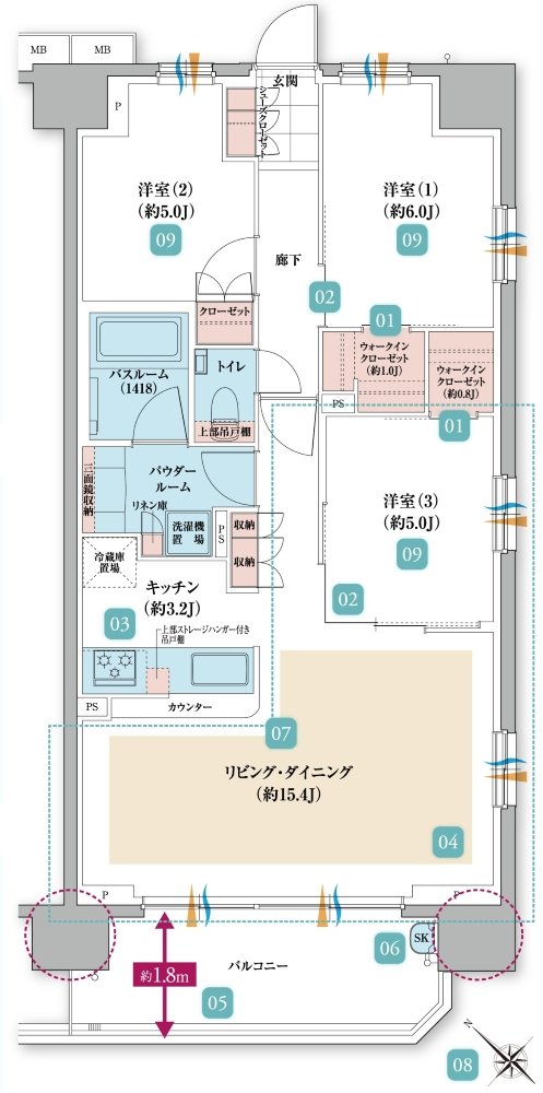 ガーラ・レジデンス船堀ブライト 間取り C type