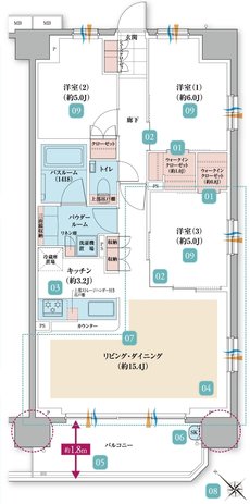 ガーラ・レジデンス船堀ブライト 間取り C type