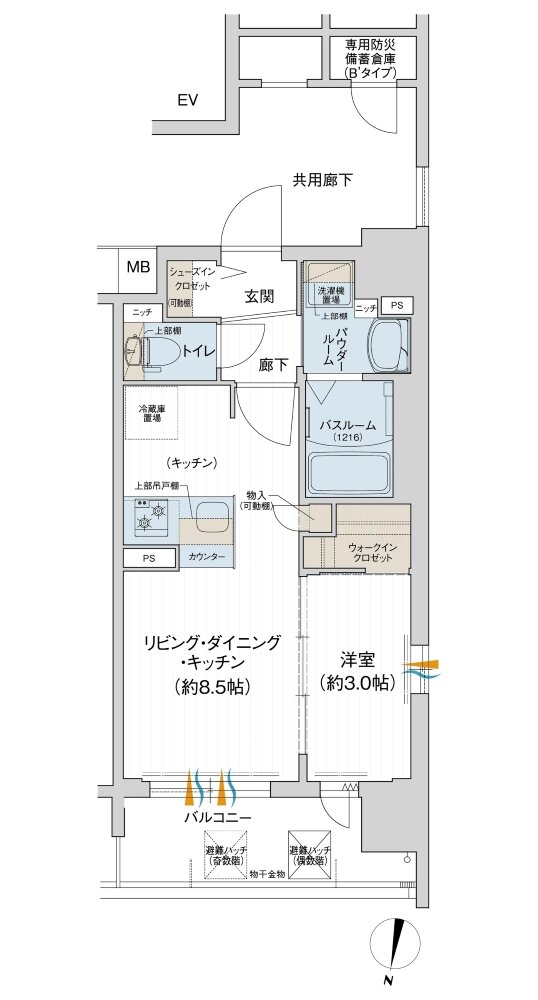 プレサンス レイズ 東三国 間取り B’タイプ