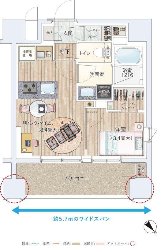 ルジェンテ王子 間取り A1タイプ