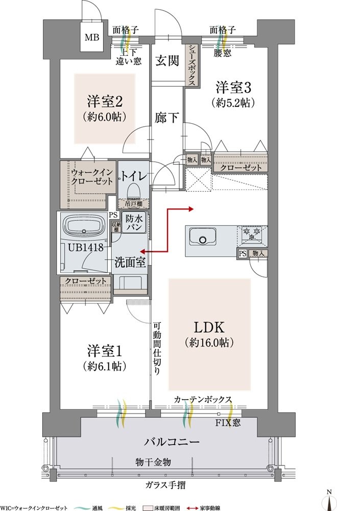 オーヴィジョン新下関プレステージ 間取り B TYPE