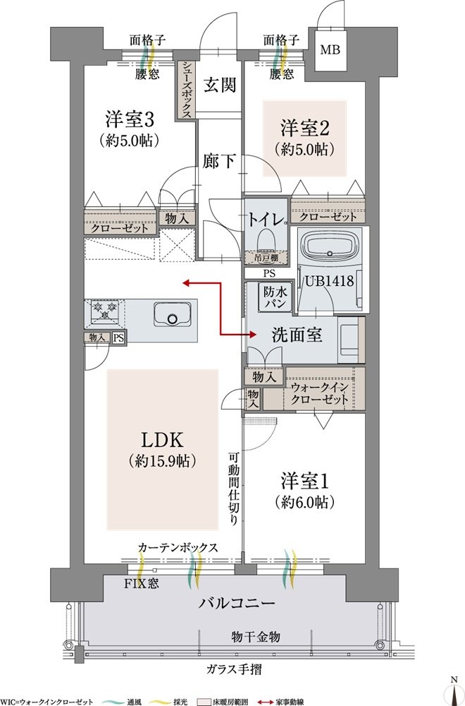オーヴィジョン新下関プレステージ 間取り C TYPE