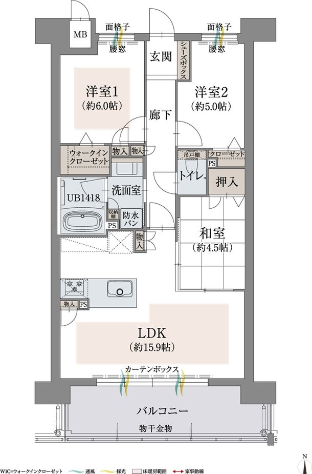 オーヴィジョン新下関プレステージ 間取り D TYPE