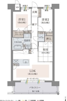 オーヴィジョン新下関プレステージ 間取り D TYPE