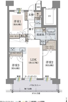 オーヴィジョン新下関プレステージ 間取り E TYPE