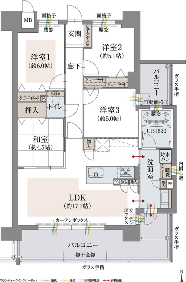 オーヴィジョン新下関プレステージ 間取り F TYPE