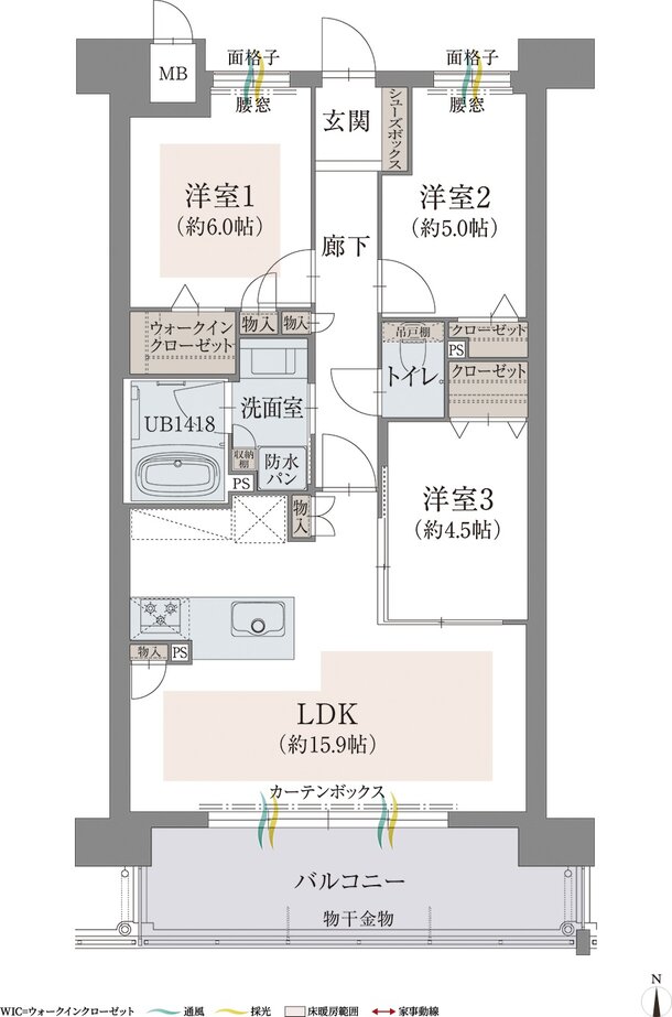 オーヴィジョン新下関プレステージ 間取り D TYPE〈MENUPLAN〉
