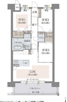 オーヴィジョン新下関プレステージ 間取り D TYPE〈MENUPLAN〉