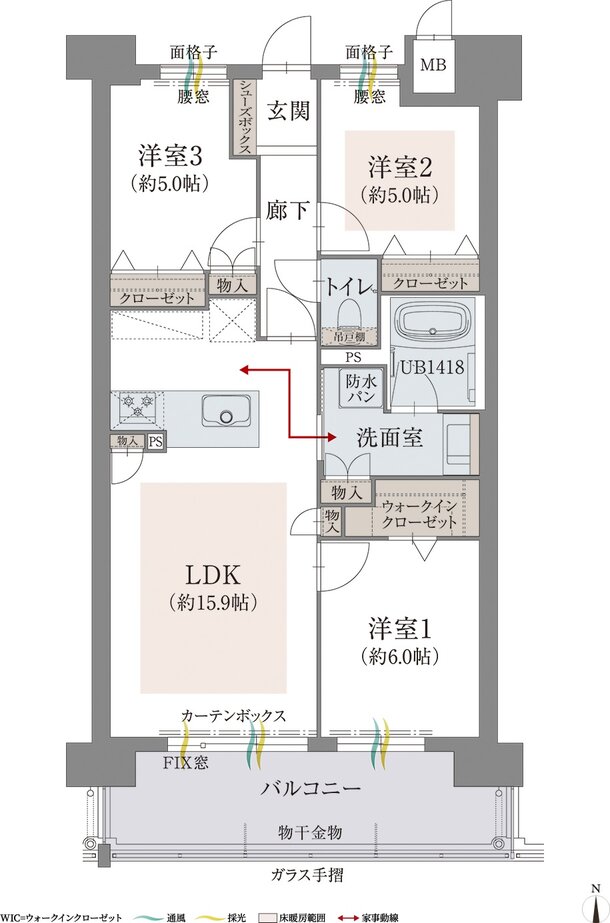 オーヴィジョン新下関プレステージ 間取り C TYPE〈MENUPLAN〉