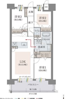 オーヴィジョン新下関プレステージ 間取り C TYPE〈MENUPLAN〉