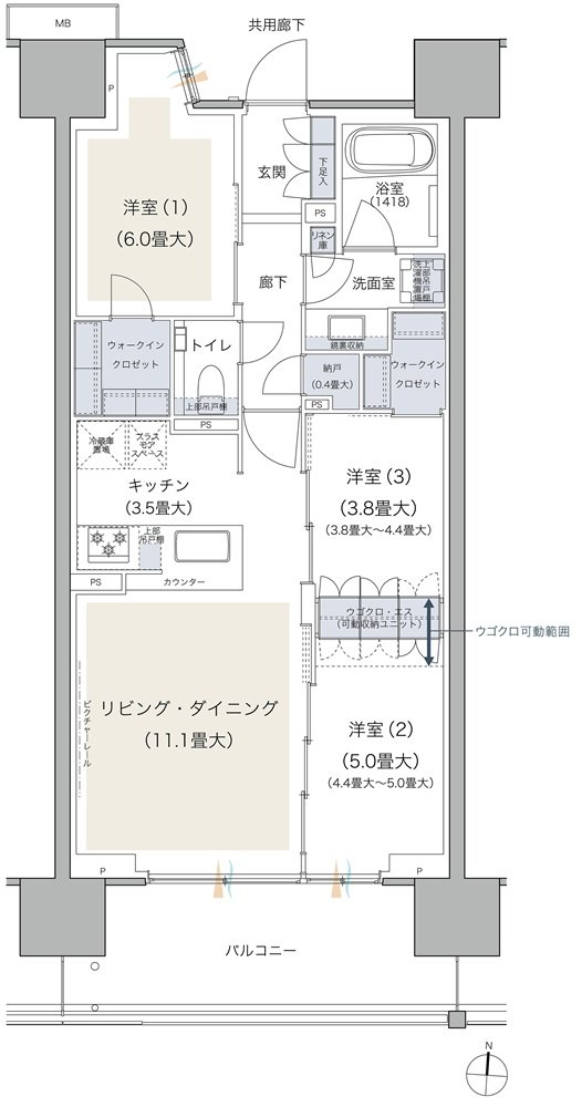 ブランズシティ品川テラス 間取り SB TYPE