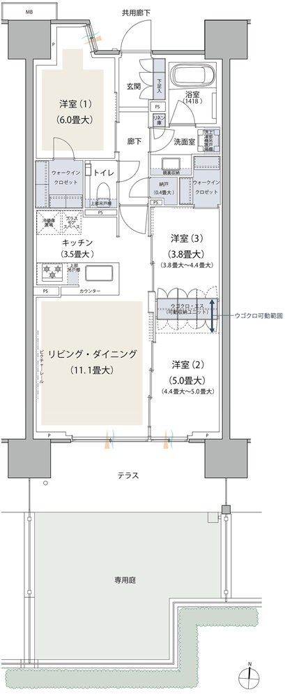 ブランズシティ品川テラス 間取り SBg TYPE