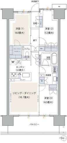 ブランズシティ品川テラス 間取り WC TYPE
