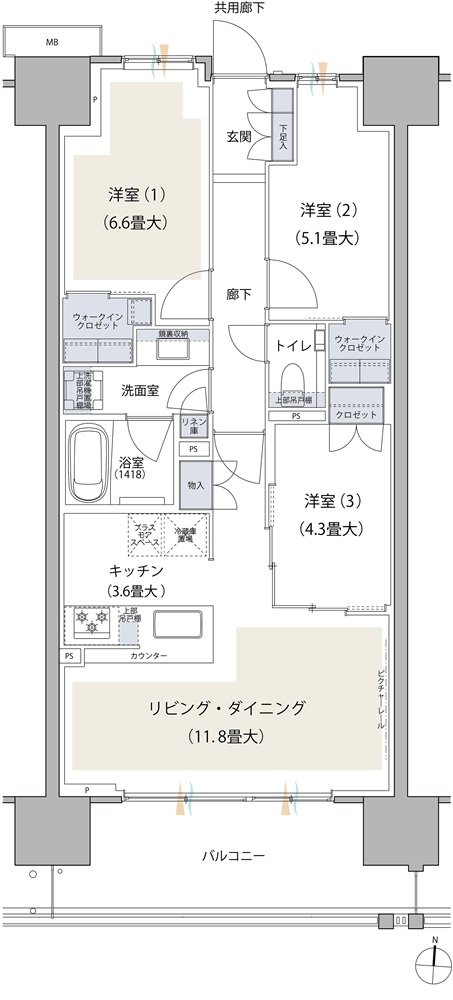 ブランズシティ品川テラス 間取り SJ TYPE