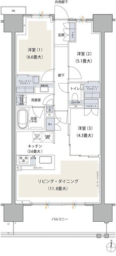 ブランズシティ品川テラス 間取り SJ TYPE