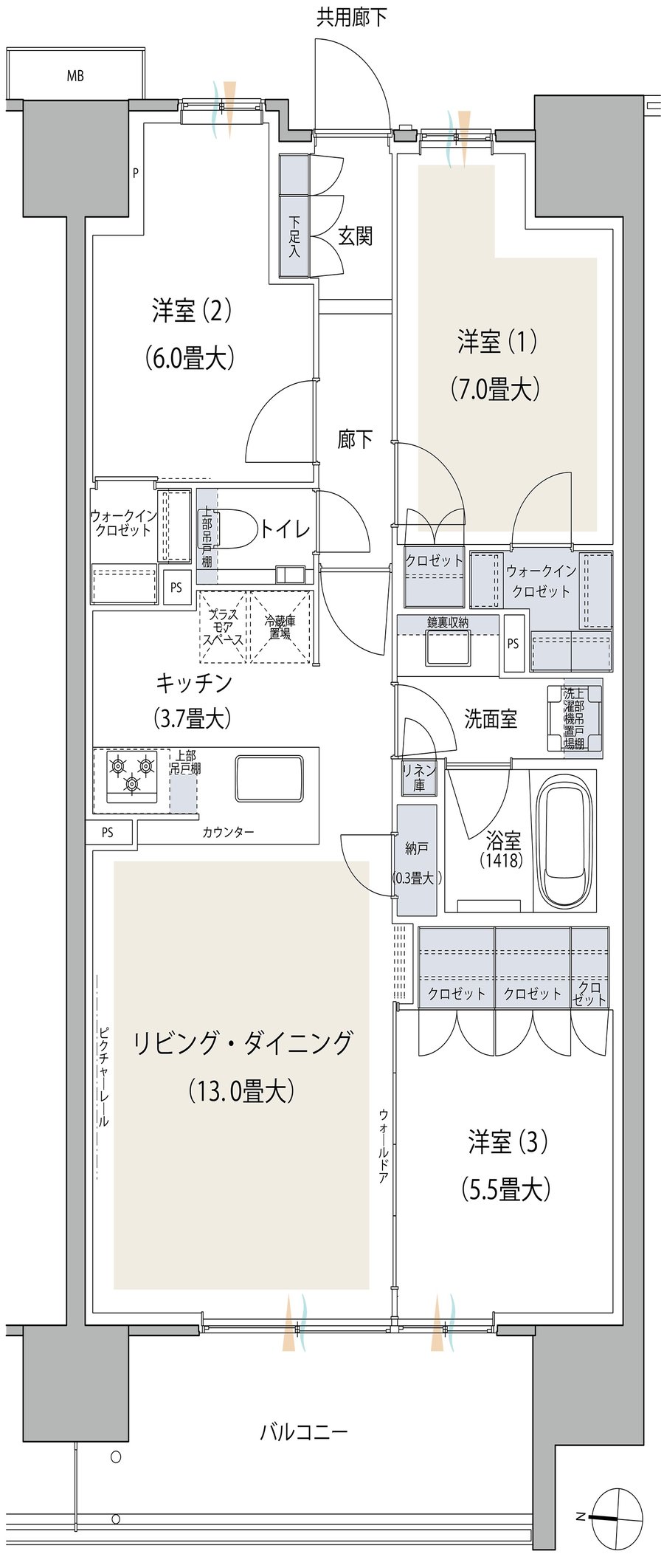 ブランズシティ品川テラス 間取り WD TYPE