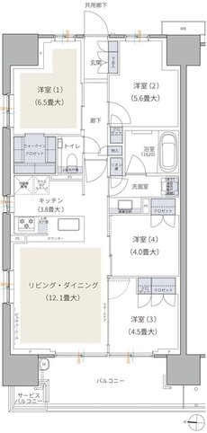 ブランズシティ品川テラス 間取り WA TYPE