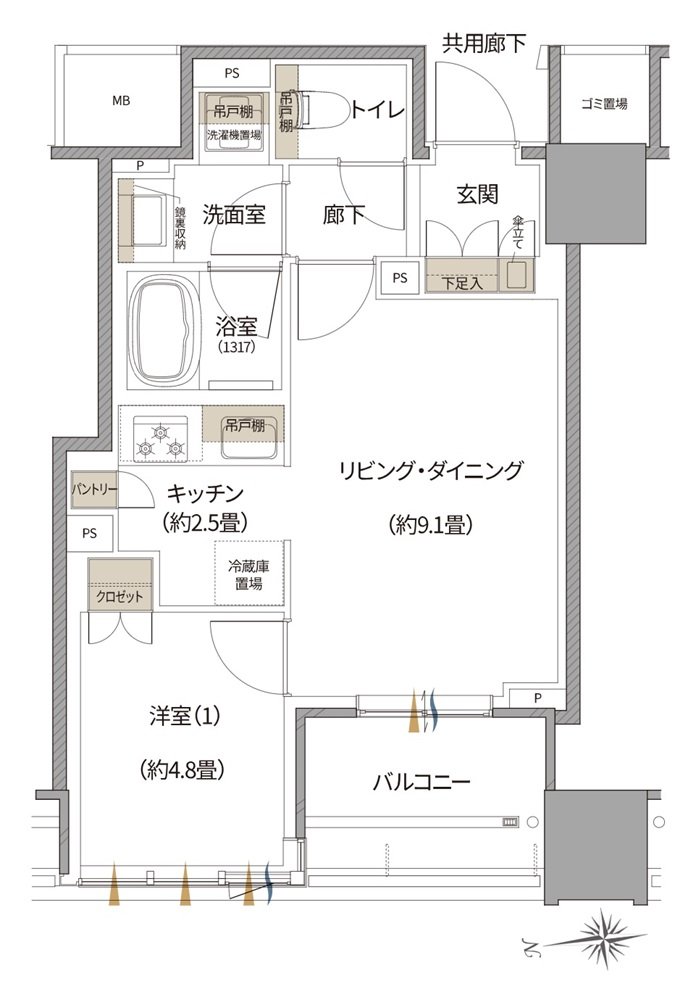 Brillia(ブリリア) Tower 北浜 間取り C type