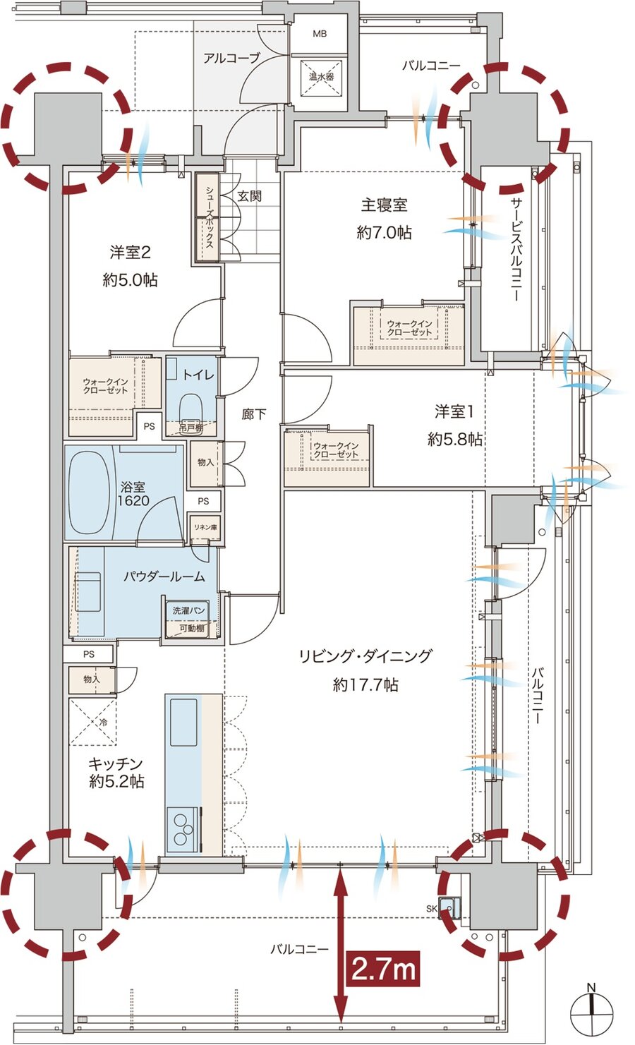 グランドオーク浦上テラス 間取り A type