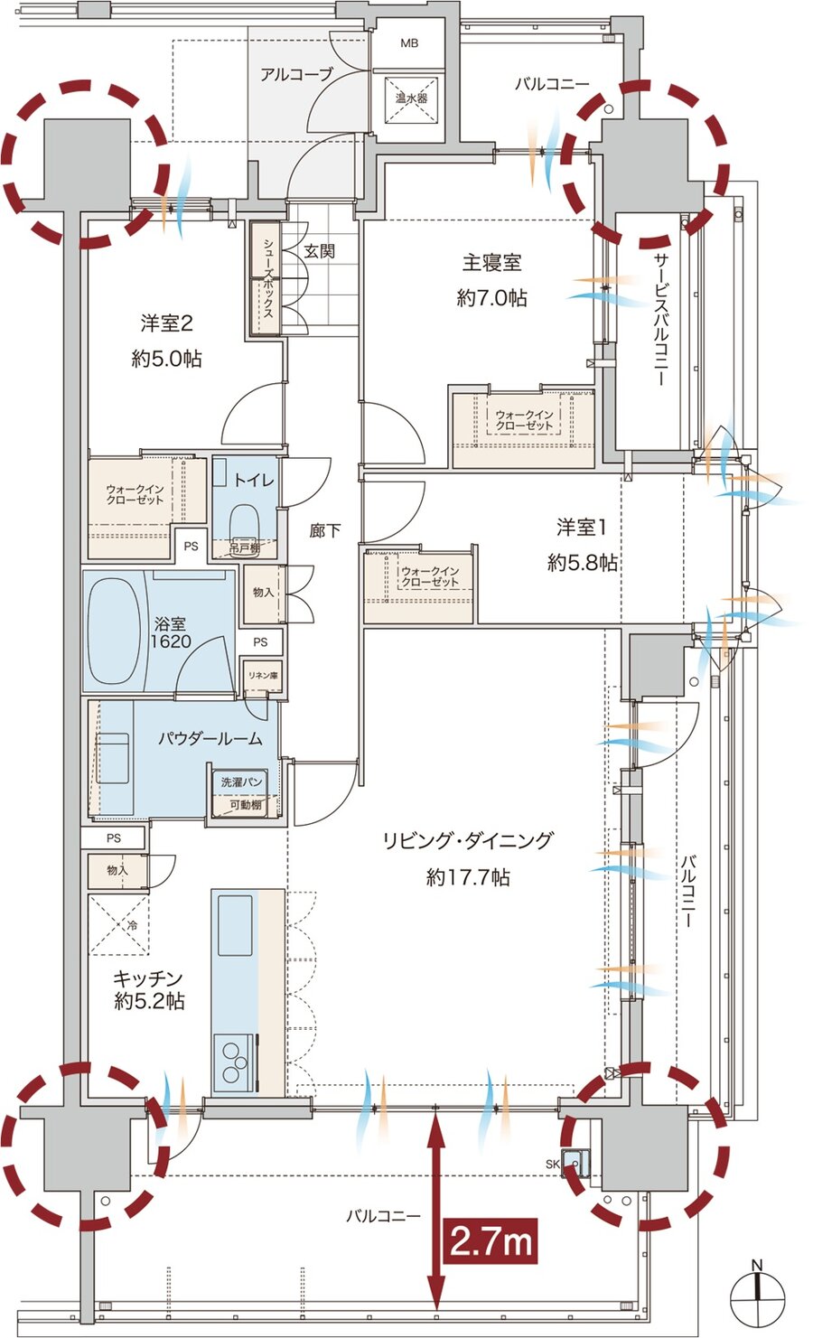 グランドオーク浦上テラス 間取り A type