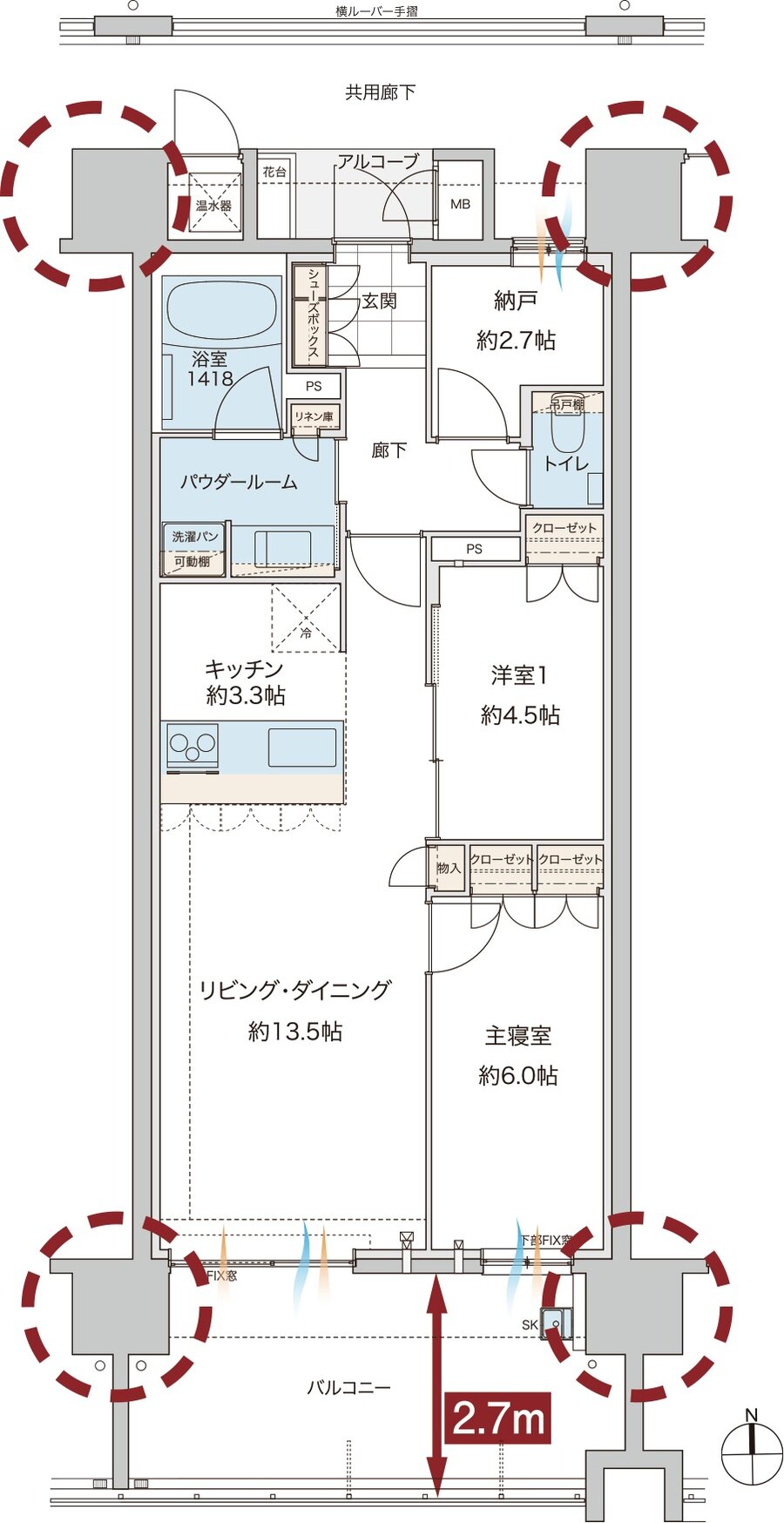 グランドオーク浦上テラス 間取り D type