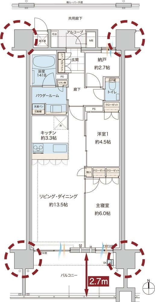 グランドオーク浦上テラス 間取り D type