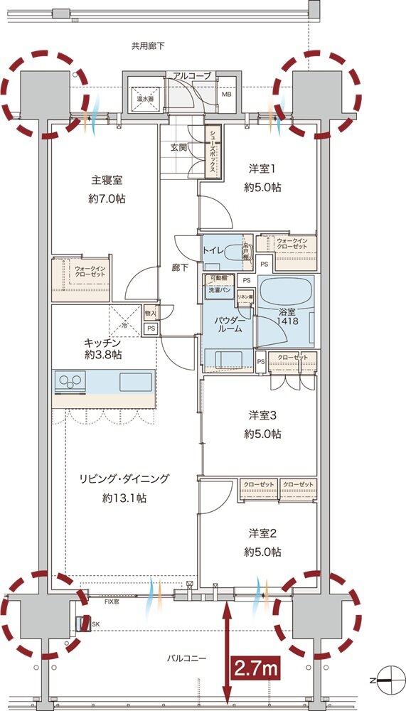 グランドオーク浦上テラス 間取り G type