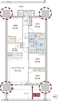 グランドオーク浦上テラス 間取り G type