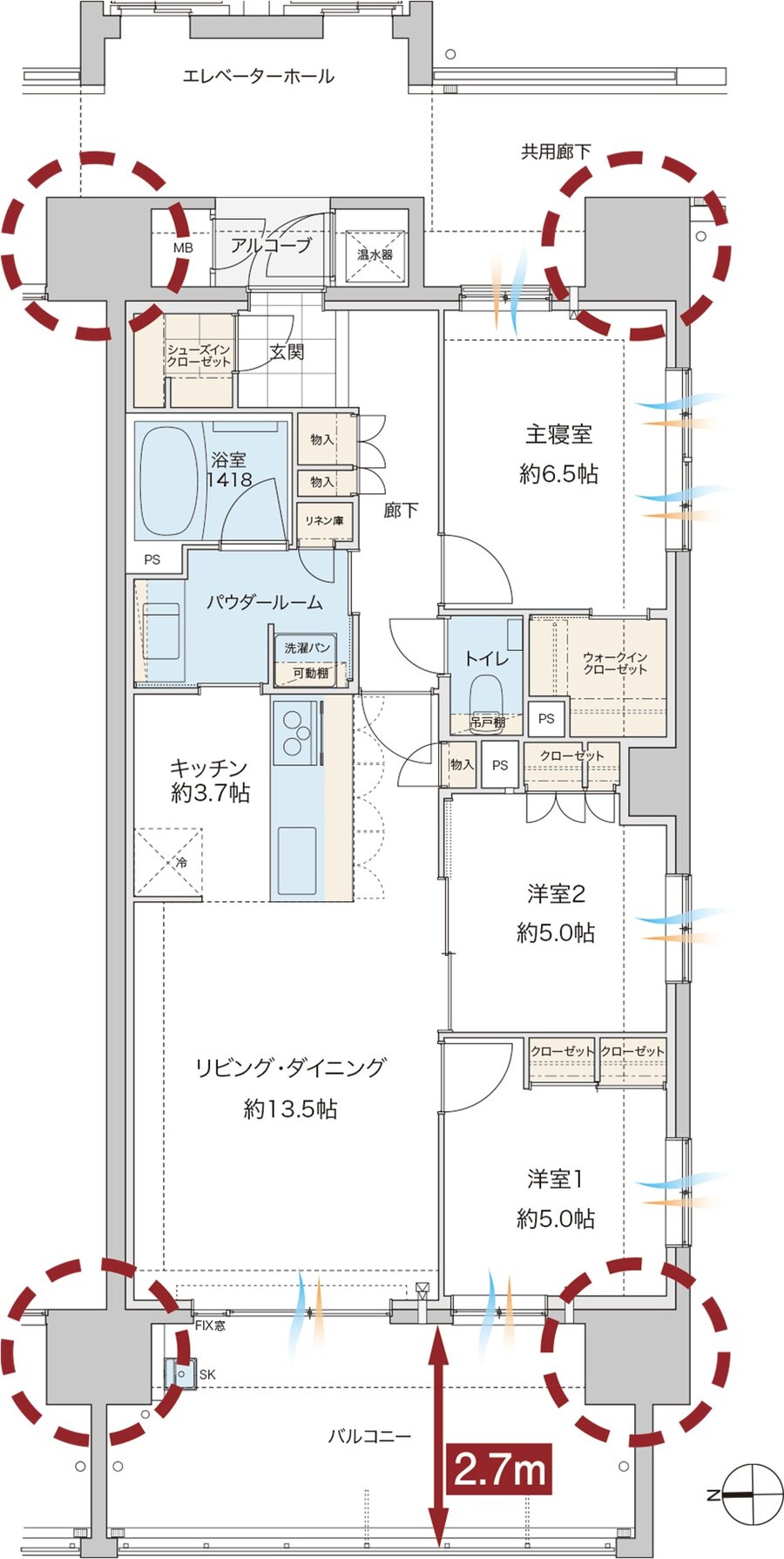 グランドオーク浦上テラス 間取り F type