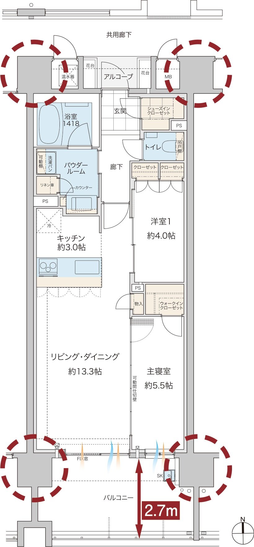 グランドオーク浦上テラス 間取り C type