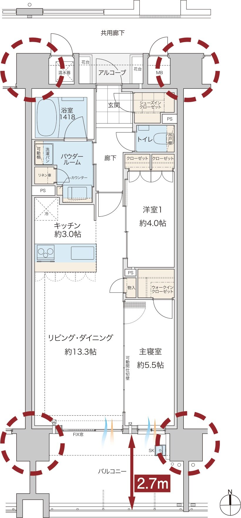 グランドオーク浦上テラス 間取り C type