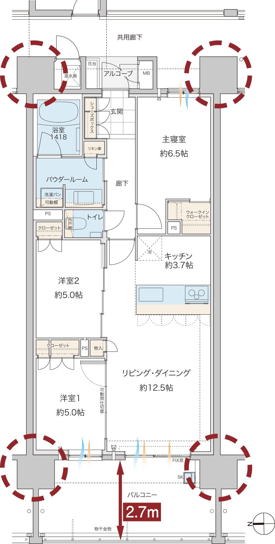 グランドオーク浦上テラス 間取り H type