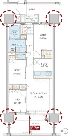 グランドオーク浦上テラス 間取り H type