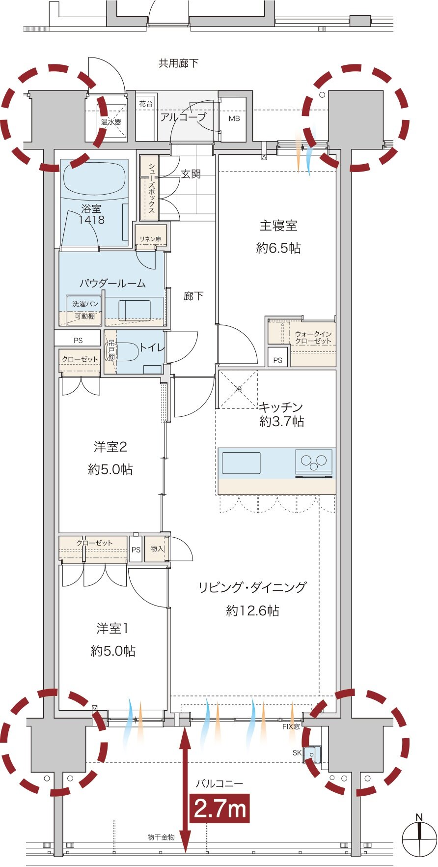 グランドオーク浦上テラス 間取り B type