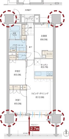 グランドオーク浦上テラス 間取り B type