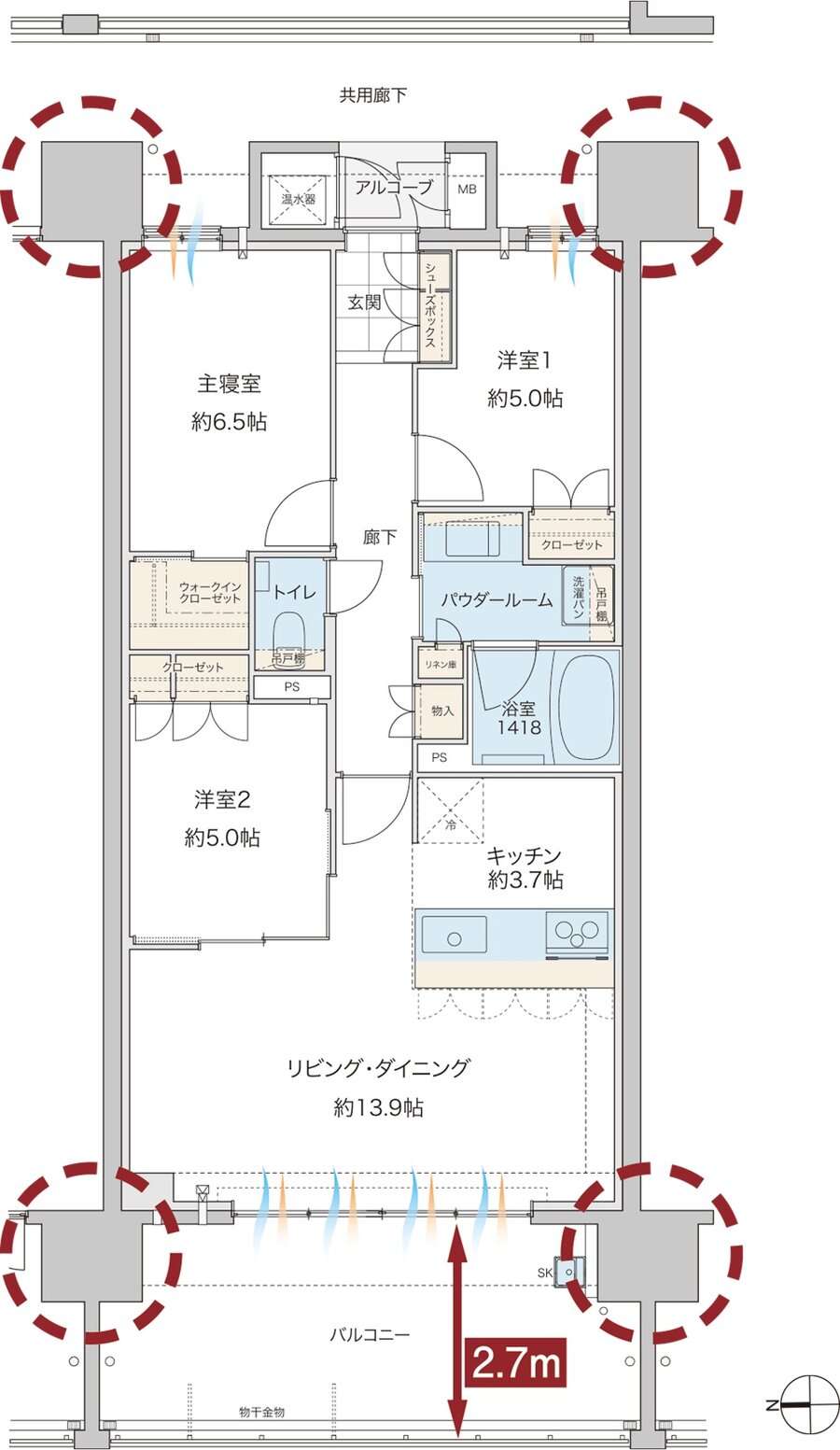 グランドオーク浦上テラス 間取り I type