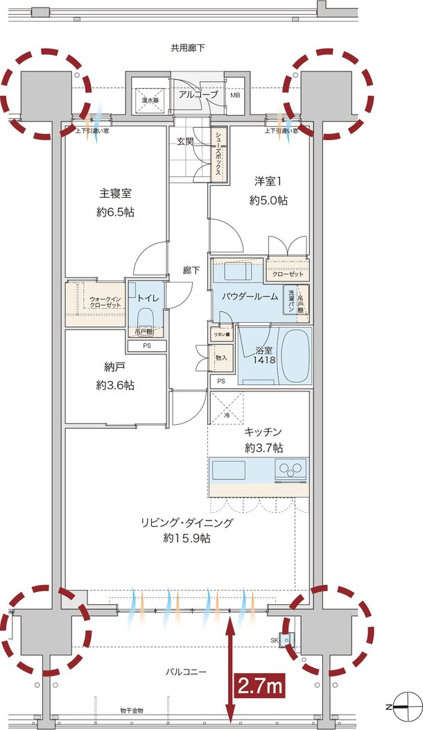 グランドオーク浦上テラス 間取り I type［メニュープラン］