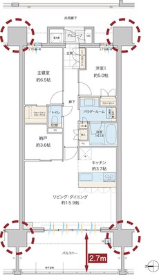グランドオーク浦上テラス 間取り I type［メニュープラン］