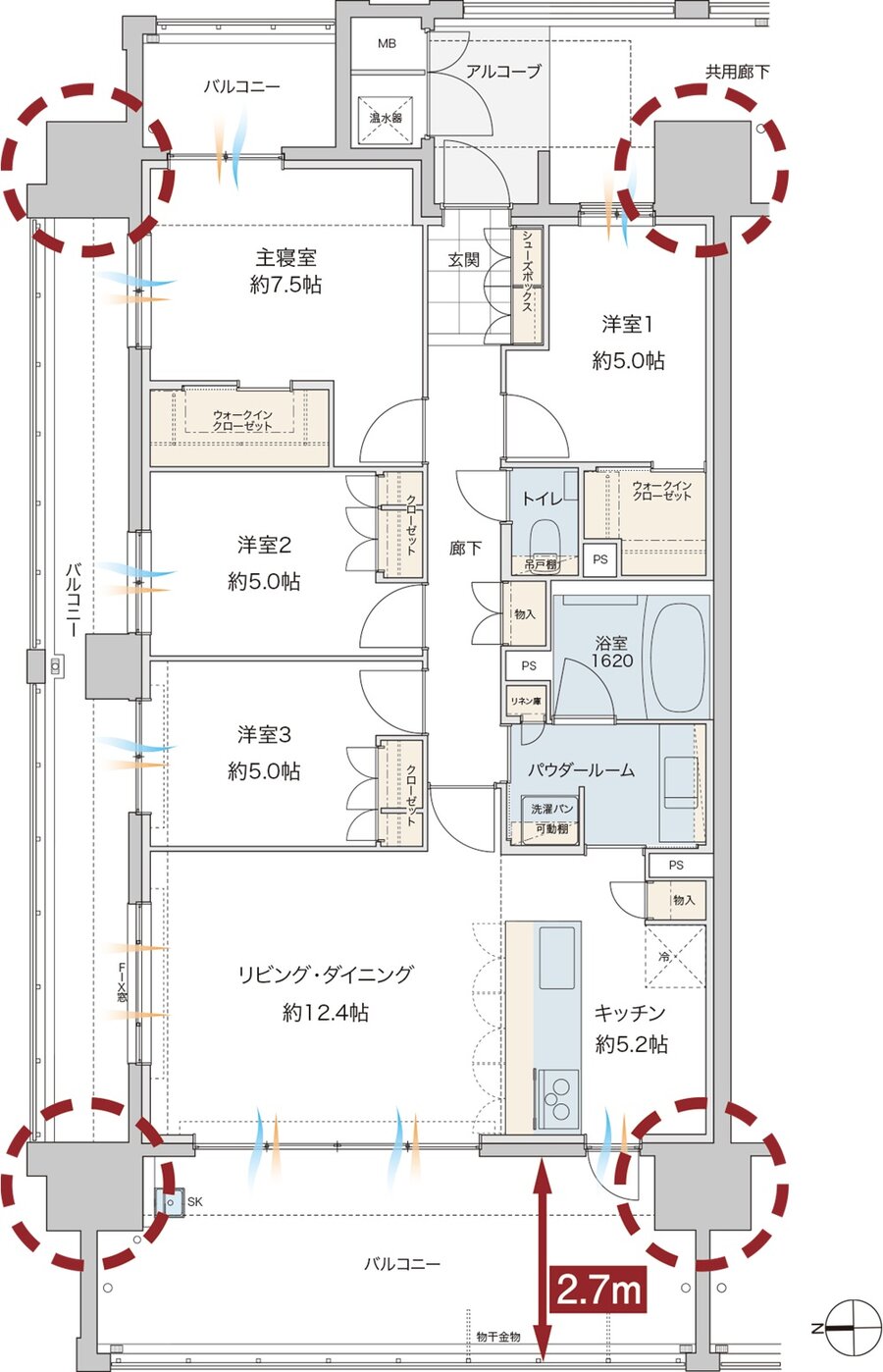 グランドオーク浦上テラス 間取り J type［メニュープラン］
