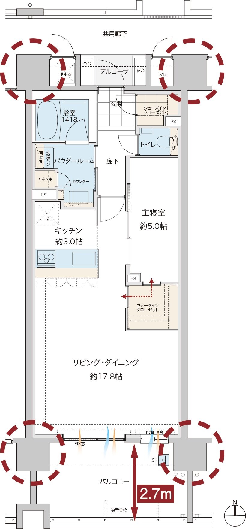 グランドオーク浦上テラス 間取り C type［メニュープラン］