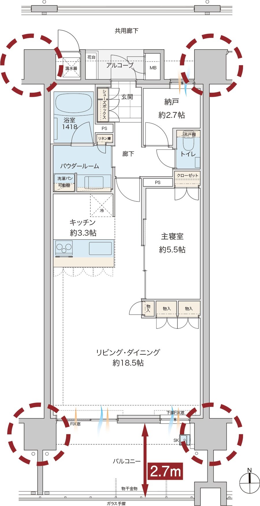 グランドオーク浦上テラス 間取り D type［メニュープラン］