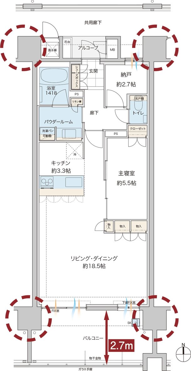 グランドオーク浦上テラス 間取り D type［メニュープラン］