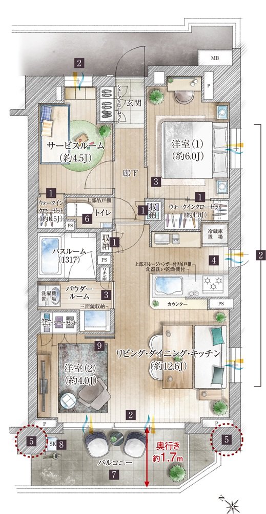 ガーラ・レジデンス稲城矢野口駅前 間取り B2 type