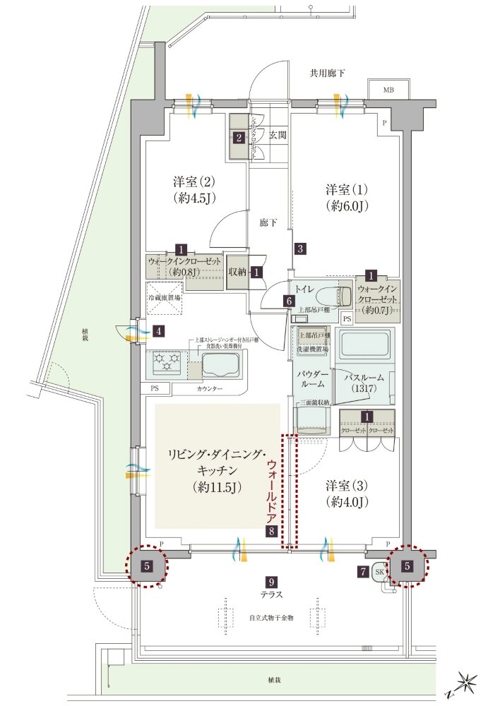 ガーラ・レジデンス稲城矢野口駅前 間取り A1t type