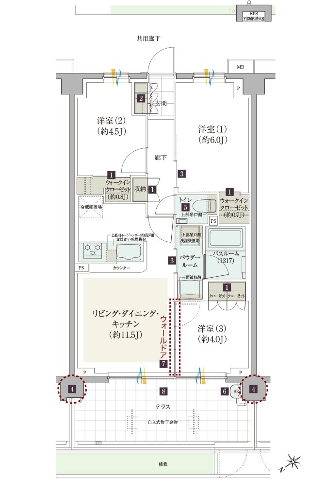 ガーラ・レジデンス稲城矢野口駅前 間取り A2t type