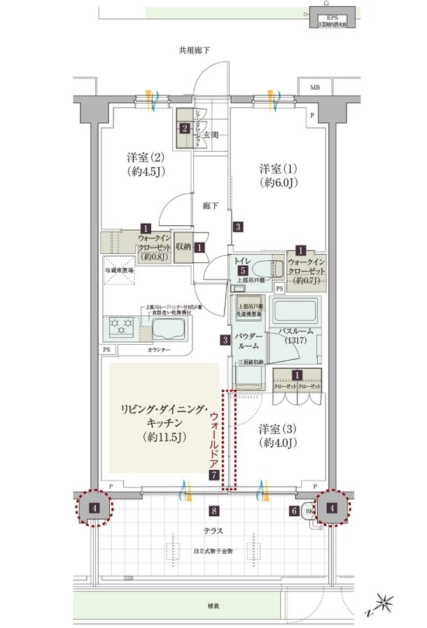 ガーラ・レジデンス稲城矢野口駅前 間取り A2t type