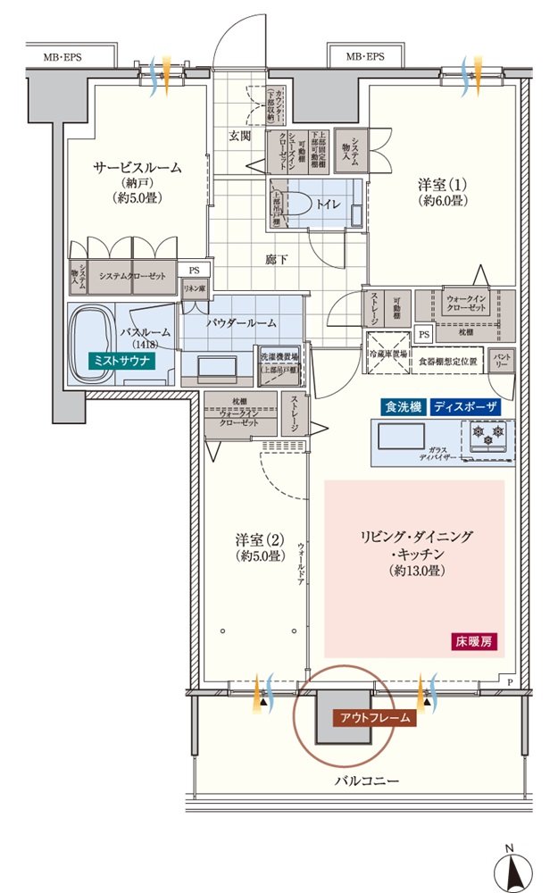 エクセレントシティ南千住ザ・レジデンス	 間取り I type［PREMIUM PLAN］