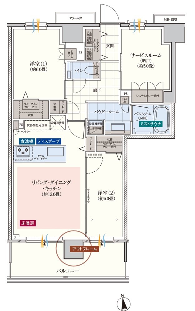 エクセレントシティ南千住ザ・レジデンス	 間取り J type［PREMIUM PLAN］